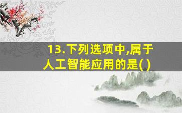 13.下列选项中,属于人工智能应用的是( )